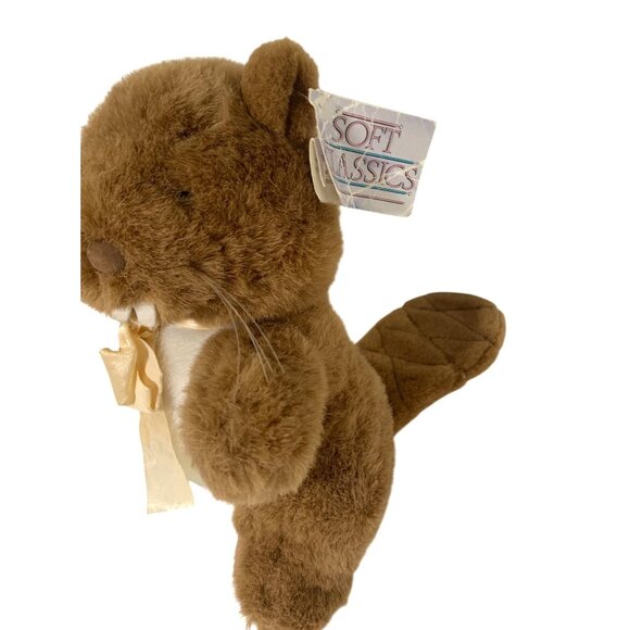 New Soft Classics Plush beaver Brown Stuffed Animal Doll Toy 10.5 in Tall - Picture 2 of 5